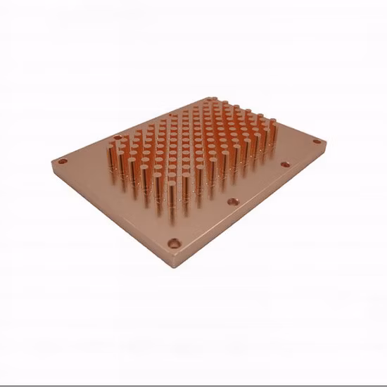 Disipador de calor industrial de alta calidad de productos industriales de alta potencia de mecanizado de cobre y aluminio de gran tamaño con superficie plana de contacto suave
